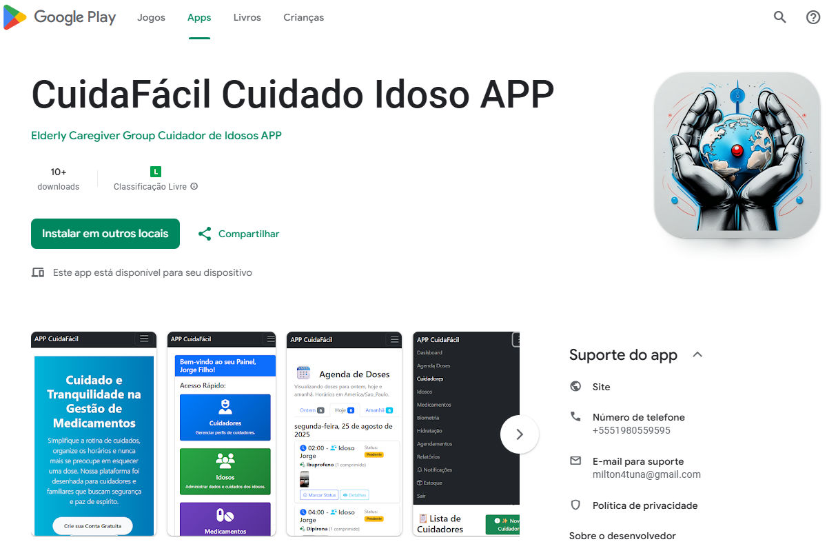 cuidafacil app cuidador de idosos