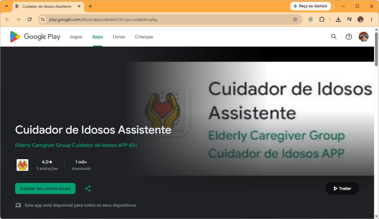 cuidador de idosos assistente app