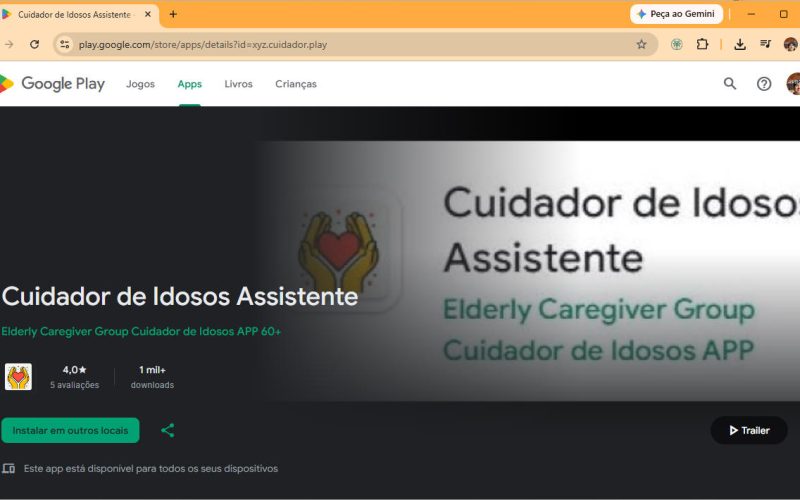 cuidador de idosos assistente app